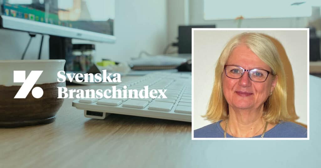 Bild med vår nya medarbetare Else-Marie samt SBIX logga i vitt